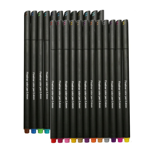 24 Colors Journal Pens No Bleed Colour Sketch Marker 0.4mm Fine